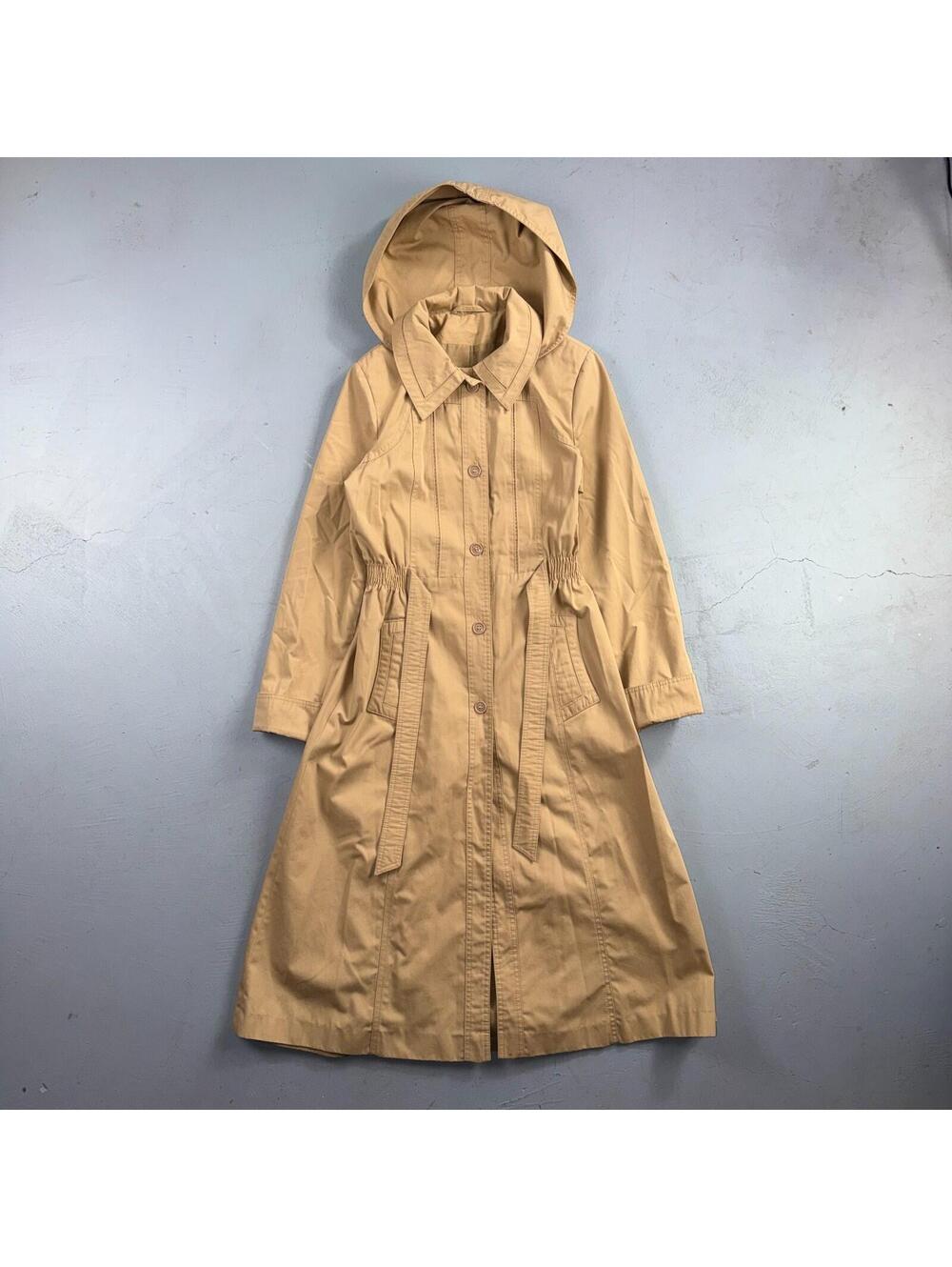 Vintage Nordstrom Trench Coat Womens Size 8 Brown Tan 1980s Long Overcoat Beige
